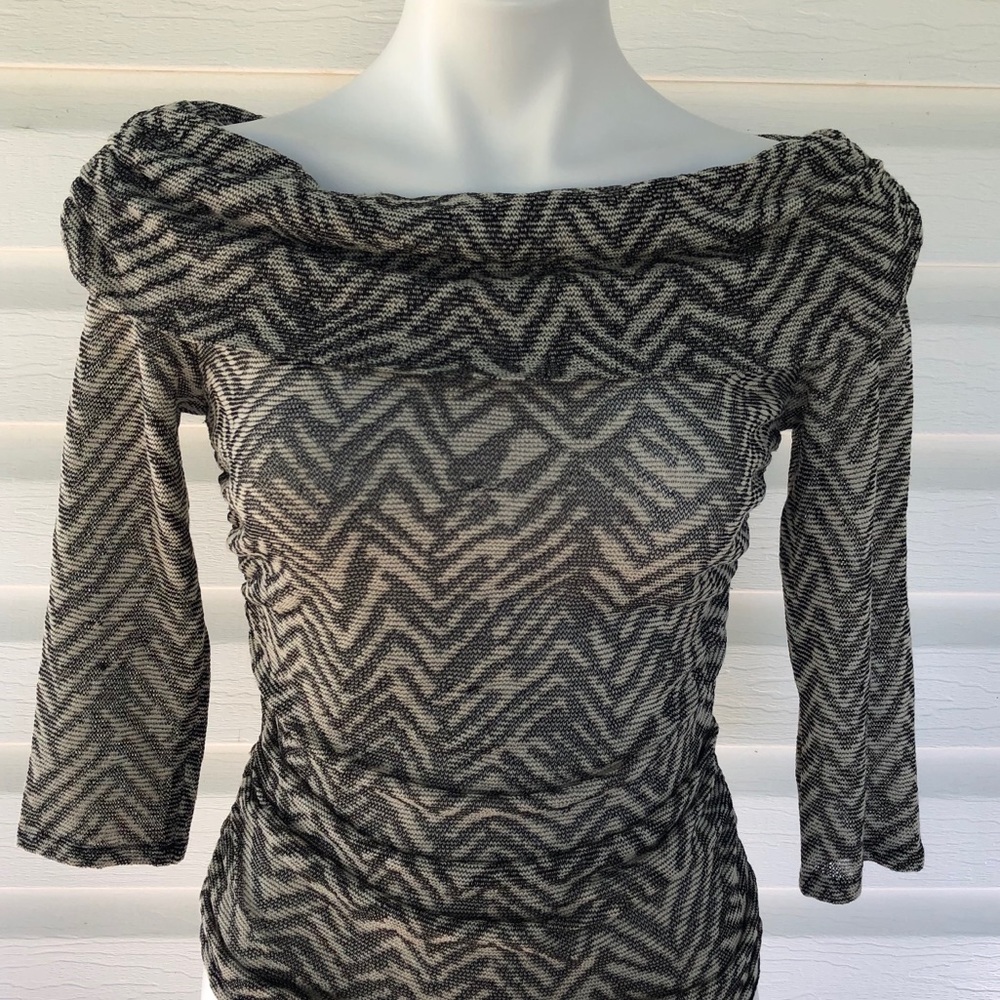 St. John Ruched Off the Shoulder Knit Top